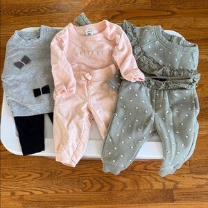 Baby Girl Sweatshirt Outfit Bundle